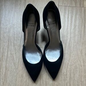 Stuart Weitzman Black Pointed Toe Heels